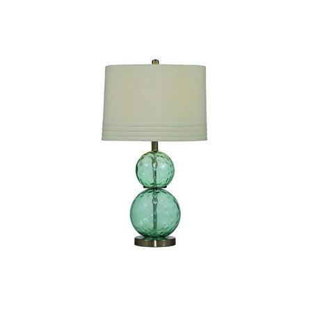 BRIGHTBOMB Basset Barika Table Lamp - Blue Dimple Glass BR1669910